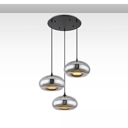pendant luminaire 3 flames, oval E27 IP20, dimmable