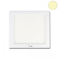 outdoor ceiling luminaire SLIM 18MM SQUARE PIR square, with sensor, with motion detector IP52, white 