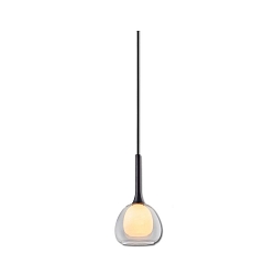 pendant luminaire INFINITY CLEAR/BLACK GLASS with open cable, 2-pole E14 IP20, black dimmable