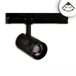 3-phase spot 12W - 20�-55� (DALI) rigid, DALI controllable, focusable IP20, black dimmable
