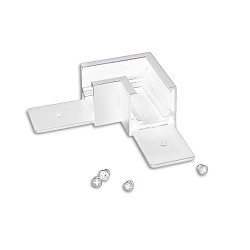 corner connector CORNER 90� HORIZONTAL - TRACK48 SURFACE FLAT isolated, mechanical, horizontal, white