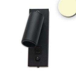 reading lamp with USB connection, black 