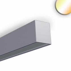 surface luminaire PROLAMP30H 41W CCT (HCL) DALI - 150CM OPAL+ DALI controllable, CCT Switch IP42, silver dimmable