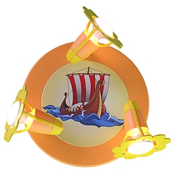 ceiling luminaire WIKINGER 3 flames E14 IP20, salmon