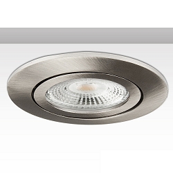 recessed mounting frame round for GU10 / MR16 Spots, IP20, swivelling, excl. socket, excl. lamps, aluminium, satined nickel