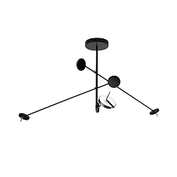 pendant luminaire INVISIBLE TRIPLEX DIM 3 flames, adjustable IP20, black dimmable