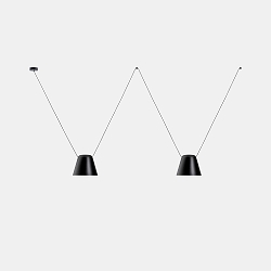 pendant luminaire ATTIC 2 2 flames, conical E27 IP20, black