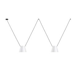 pendant luminaire ATTIC 2 2 flames, conical E27 IP20, white