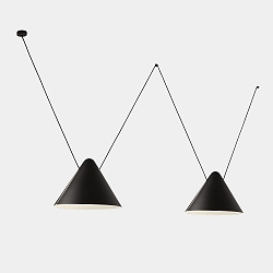 pendant luminaire SUPER ATTIC 2 2 flames, conical E27 IP20