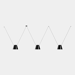 pendant luminaire ATTIC 3 3 flames, conical E27 IP20