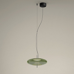 pendant luminaire PLAT RECESSED (PHASE) with shade, CCT Switch, adjustable, with diffuser IP20, black dimmable