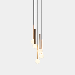 pendant luminaire CANDLE XS 5 BODIES LED IP20, black dimmable