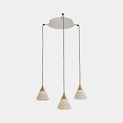 pendant luminaire VENETO 3 BODIES LED IP20, gold dimmable