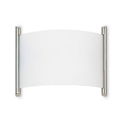 wall luminaire NIZA half round E27 IP20, nickel, silk matt