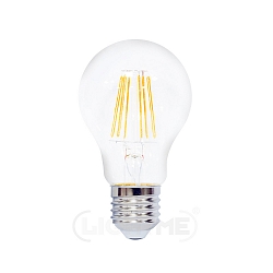 LED pear shape filament lamp A60, E27, 7W 2700K 810lm, dimmable, clear