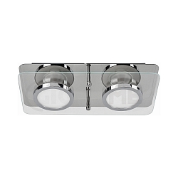Ceiling luminaire CHROMIA, 2-flame, incl. 2x GU10 5W 2700K 400lm (3-Step-dimmable), chrome / satined