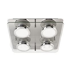 Ceiling luminaire CHROMIA, 4-flame, incl. 4x GU10 5W 2700K 400lm (3-Step-dimmable), chrome / satined