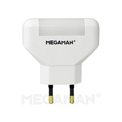 LED night light WHITE, angular, 0.2W, Euro plug, with switch