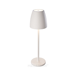 battery table lamp TAVOLA up / down, dimmable IP54, white, white matt dimmable