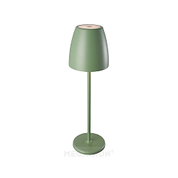 battery table lamp TAVOLA up / down, dimmable IP54, green, white matt dimmable