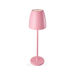 battery table lamp TAVOLA up / down, dimmable IP54, pink, white matt dimmable