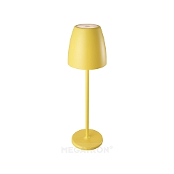 battery table lamp TAVOLA up / down, dimmable IP54, yellow, white matt dimmable