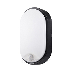 Outdoor LED panel luminaire BULKA OVAL incl. PIR sensor, IP54, 10W 4000K 700lm 120�