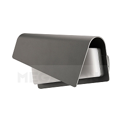 Outdoor LED wall luminaire DESINNI with Dach, IP65, 13W 3000K 400lm, silver grey / opal