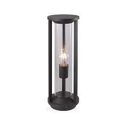 Bollard luminaire CILLO, IP65, height 50cm, E27 max. 15W, anthracite alu diecast / clear glass cylinder