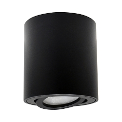downlight cylindrical, swivelling, wired through GU10 IP20, black dimmable