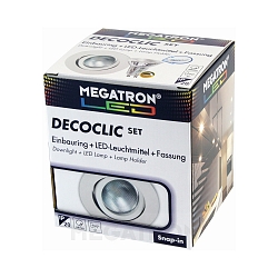 Recessed ring set DECOCLIC, round, opening � 6.8cm, incl. socket + MM26642 (dimmable), white