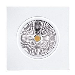 Recessed LED spot 5068Q ECO FLAT, square, 350mA, 8W 3000K 700lm 24�, swivelling, dimmable, matt white