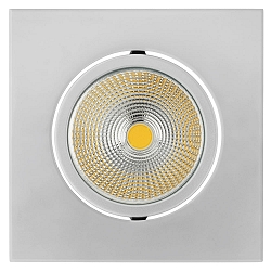Recessed LED spot 5068Q ECO FLAT, square, 350mA, 8W 4000K 750lm 24�, swivelling, dimmable, matt chrome