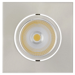 Recessed LED spot 5068Q ECO FLAT, square, 350mA, 8W 3000K 700lm 24�, swivelling, dimmable, brushed nickel