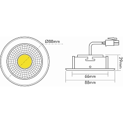 downlight A 5068 T FLAT BIO dimmable IP40, clear, brushed nickel dimmable