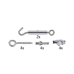 Accessories for Wire system 12V WIRE SYSTEM L&E Spann assembly set, not isolated, chrome