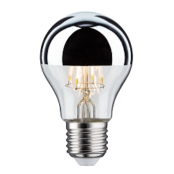 LED Filament Top mirrored Lamp Pear A60 NonDim, 230V, E27, 4.8W 2700K 580lm, silver