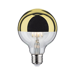 LED Deco Globe G95 Top mirrored Lamp GOLD, 230V, E27, 6.5W 2700K 600lm, dimmable