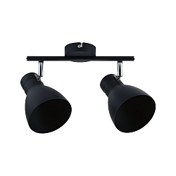 spot DAVY 2 flames E27, chrome, black matt dimmable