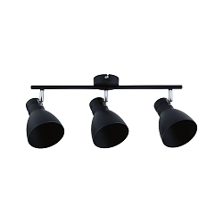 spot DAVY 3 flames E27, chrome, black matt dimmable