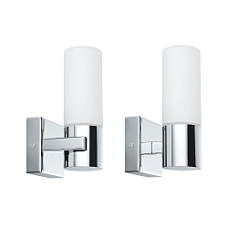Wall luminaire GEMINI Bath luminaire, set of 2, IP44, E14, 230V, chrome/satined