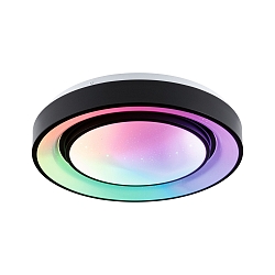 wall and ceiling luminaire RAINBOW DYNAMIC small, tunable white, RGB IP20, black, white dimmable