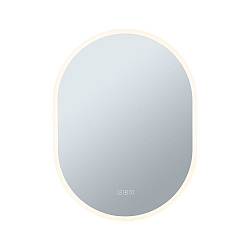 mirror with lighting MIRRA 60 X 80CM oval, CCT Switch, with touch dimmer, with heating function IP44, white matt dimmable