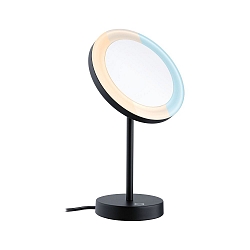 mirror with lighting MASUA IP44 - 3X ZOOM 3-fold, round, CCT Switch, with plug, adjustable IP44 / IP20, black matt 