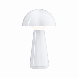 battery table lamp ONZO with USB connection, with touch dimmer IP44, glossy, white dimmable