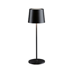 battery table lamp GILO IP44, black matt dimmable