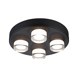 ceiling luminaire KAME � 250MM 4 flames, round, switchable IP44, mat, signal black 