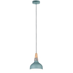Paulmann Pendant luminaire Neordic Juna 1 flame, soft green/copper/wood, 16cm