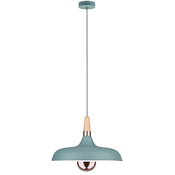 Paulmann Pendant luminaire Neordic Juna 1 flame, soft green/copper/wood, 34cm