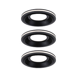 recessed luminaire SORMUS round, set of 3 IP65, black matt  3x 6,5W 560lm 3000K 100� 100� CRI >80